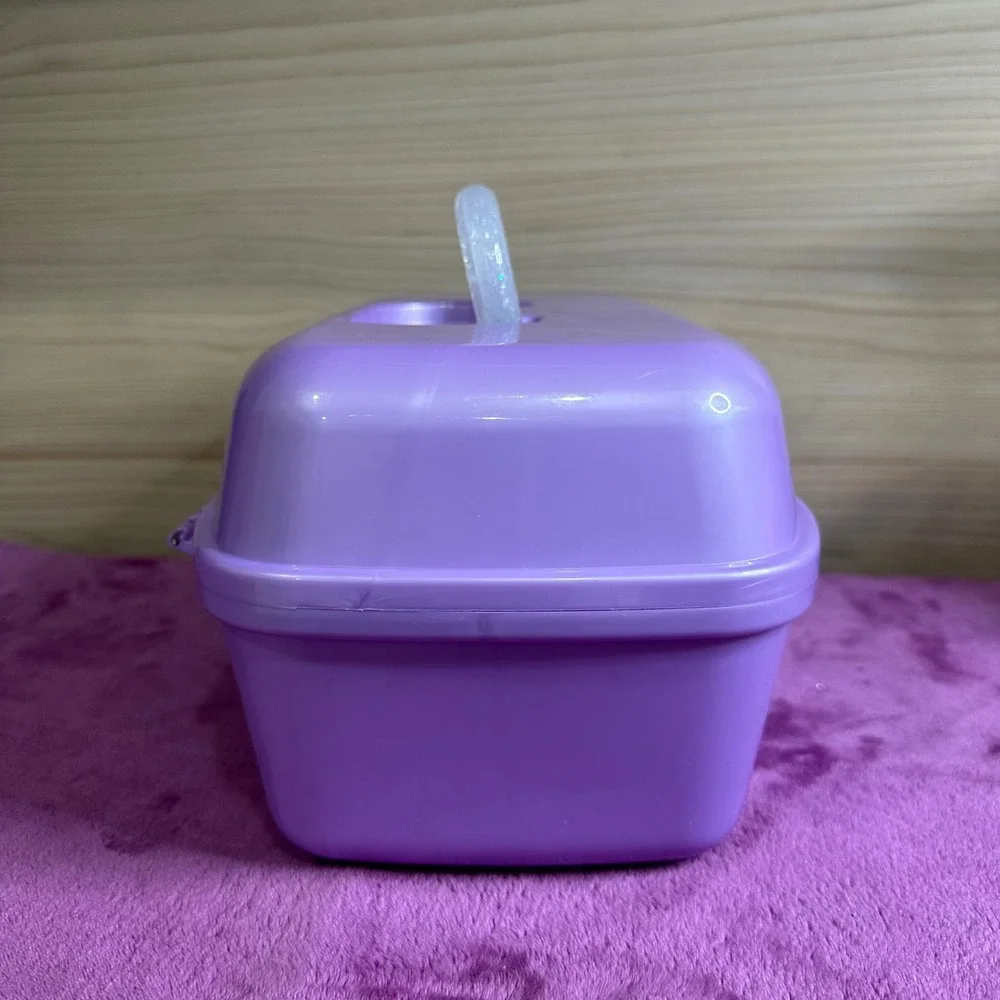 Horizon Group USA Purple Glitter Handle Makeup Case Organizer Storage Box